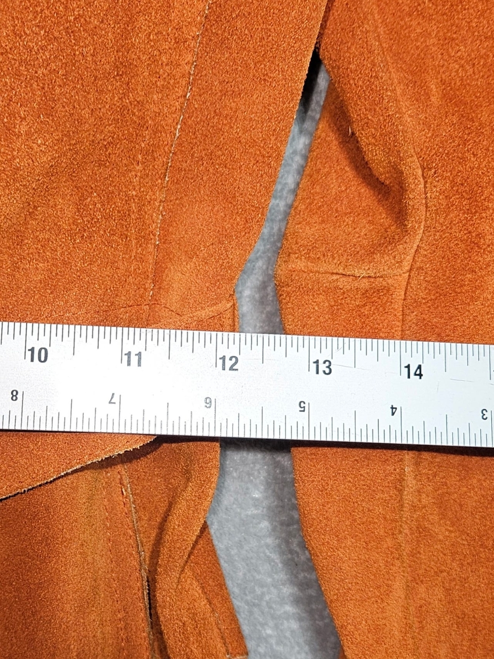 Vintage 70s Penny Lane Coat Shearling Collar Burnt Orange Suede Trench Jacket S - Picture 7 of 8